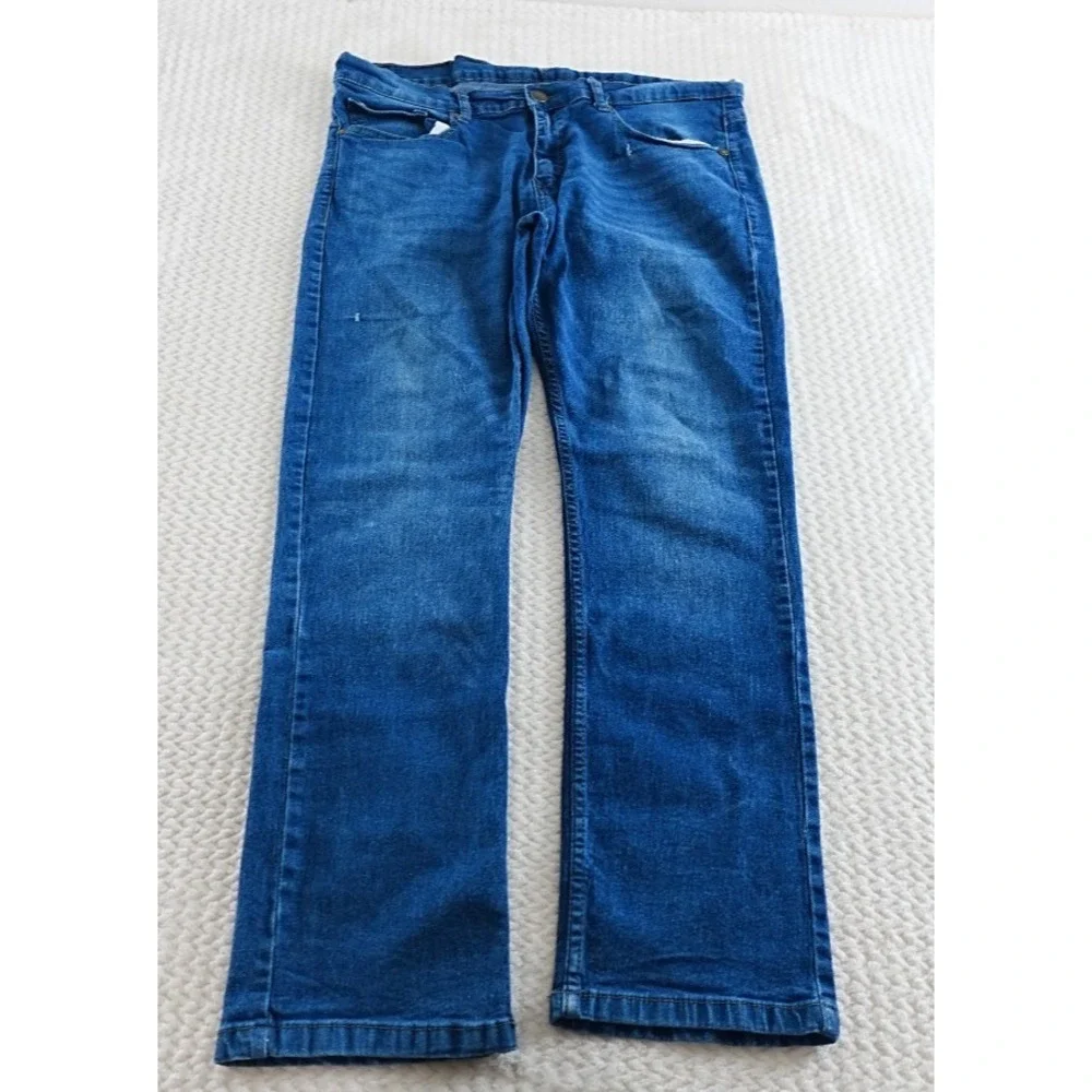 Beverly Hills Polo Club Jeans Mens 36x30 Blue Straight Dark Wash Denim